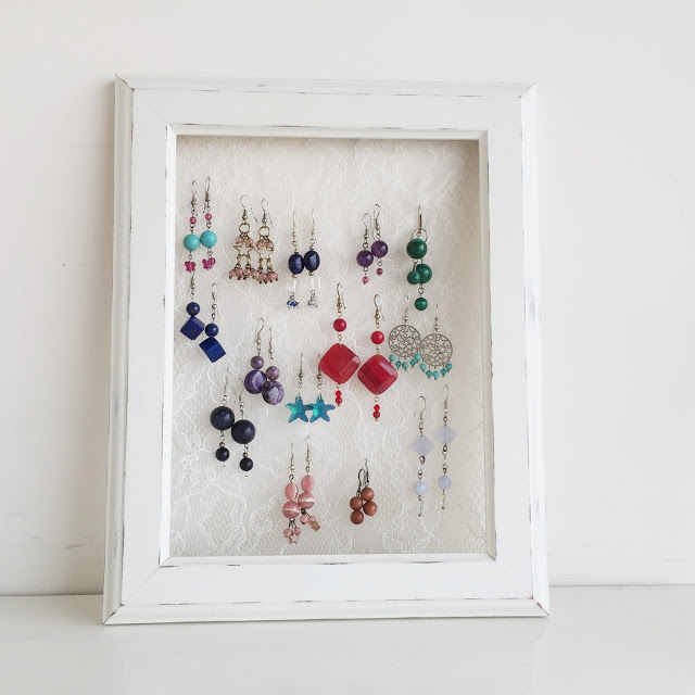 Hang your precious earrings on the lace