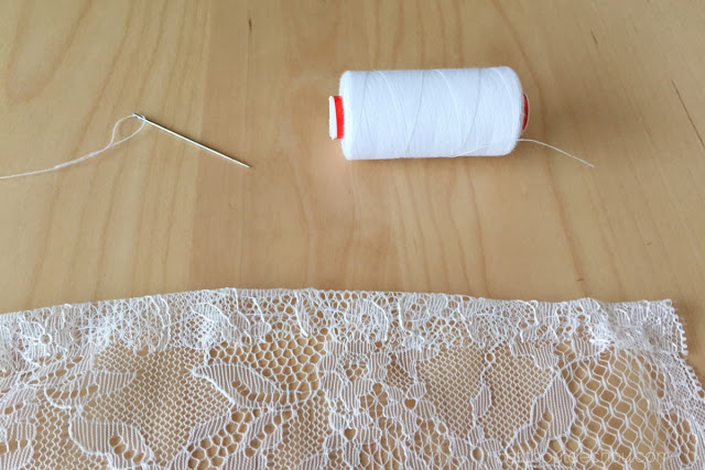 Make a hem on the lace edges