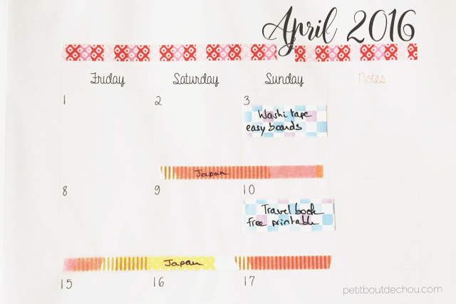 March 2016 monthly planner example