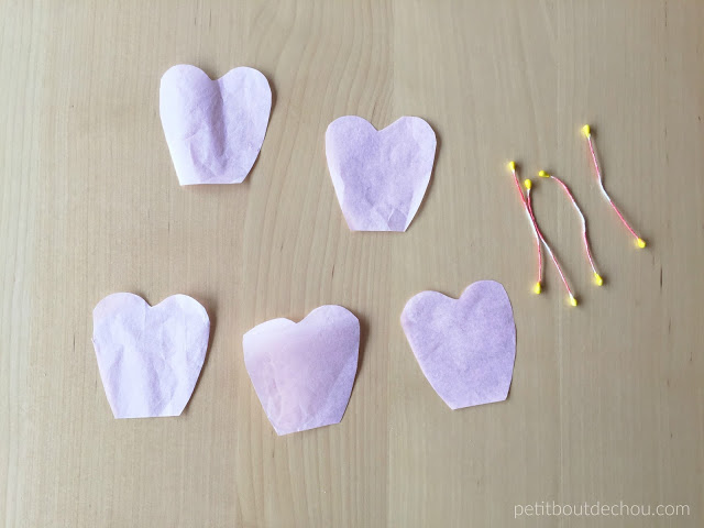 tissue paper petals cut and stamen