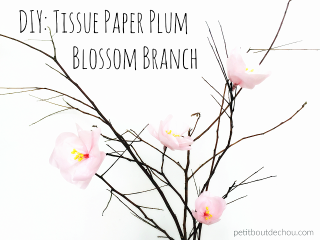 DIY Tissue Paper Plum Blossom Branch