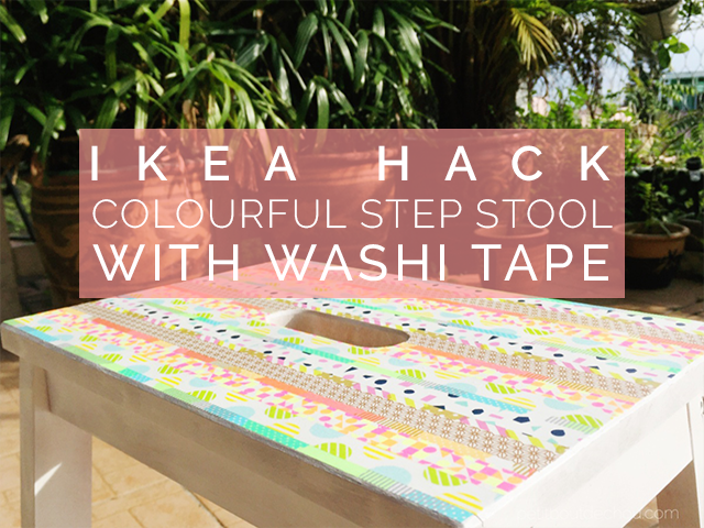 ikea step stool hack with washi tape