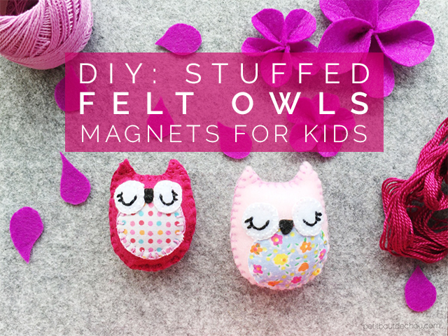 DIY stuffed felt owls magnets