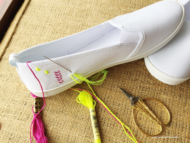 embroidery on your summer flat shoes