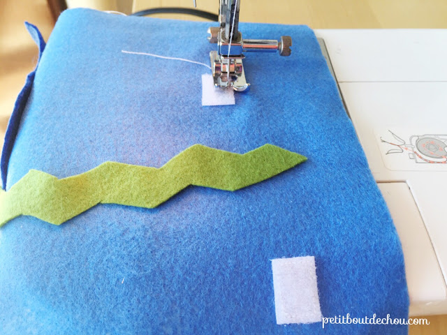 Loop side sewing on felt background