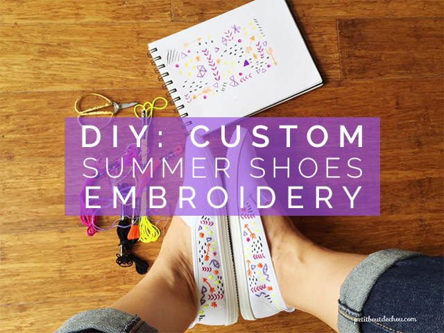 DIY custom summer shoes embroidery