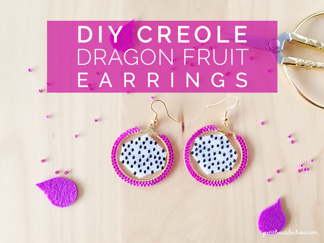 DIY creole dragon fruit earrings