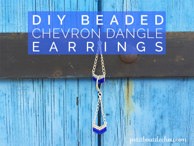 title beaded chevron dangle earrings