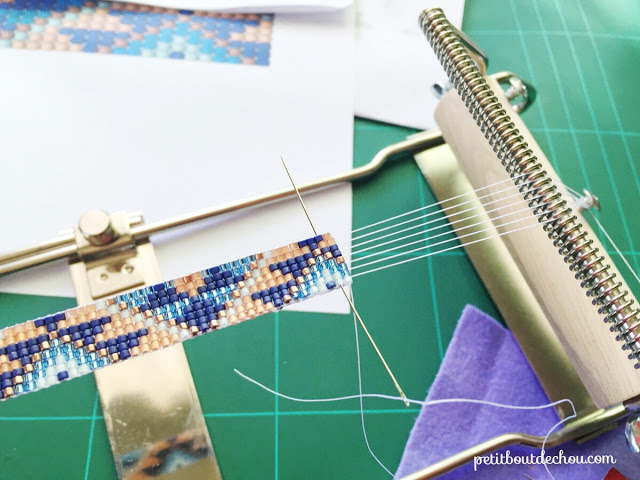 hide your thread in the bead work