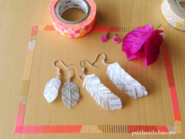 Feather earrings small and big size 