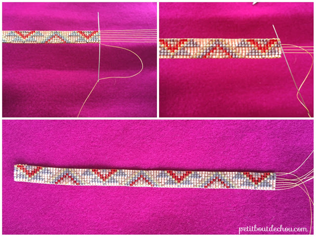 hide wrap threads in the beadwork