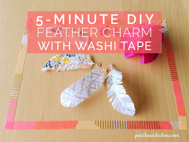 5-minute feather charm with washi tape DIY