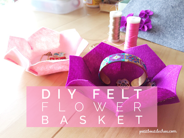 DIY Felt flower shaped basket