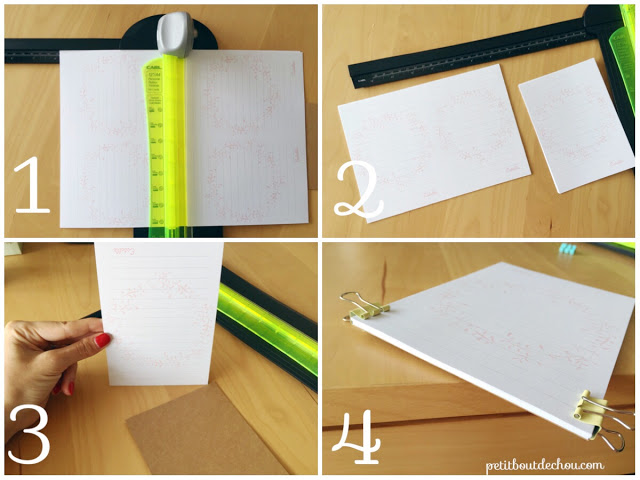 cut notepad pages