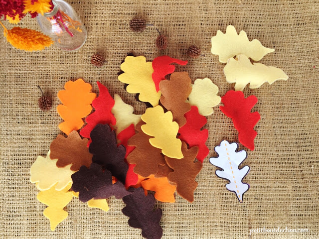 your coloured felt leaves are cut