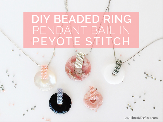 DIY BEADED ring pendant bail in peyote stitch