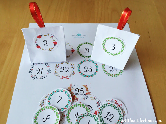 Advent calendar tags free printable