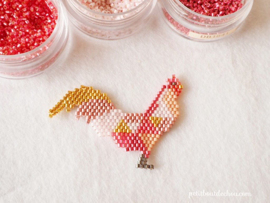 Beaded rooster miyuki