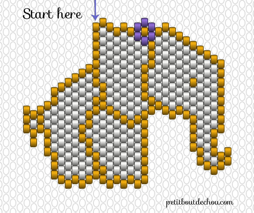 grid beaded elephant miyuki square pic