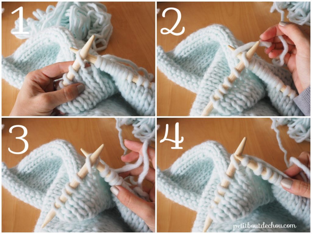 Knit step 1 to 4