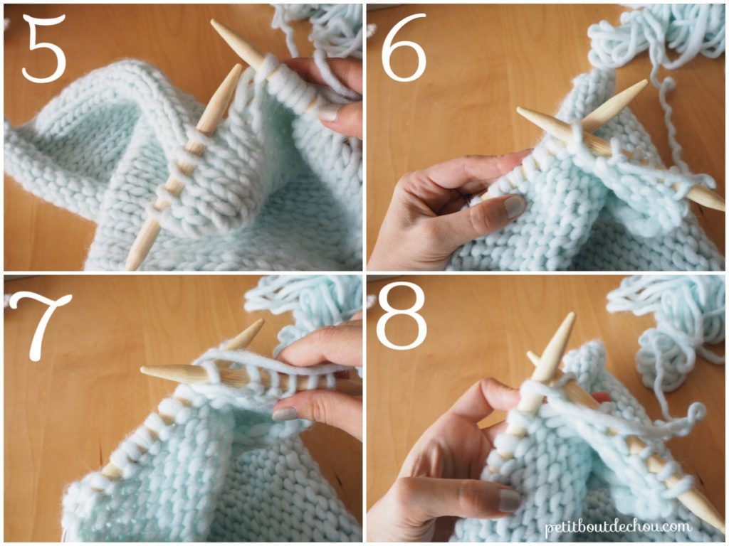 Knit step 5 to 8