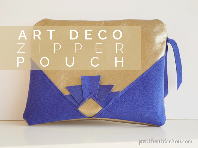 Art deco zipper pouch title