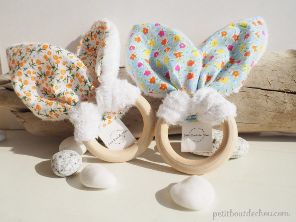 Bunny ears baby teething rattle DIY