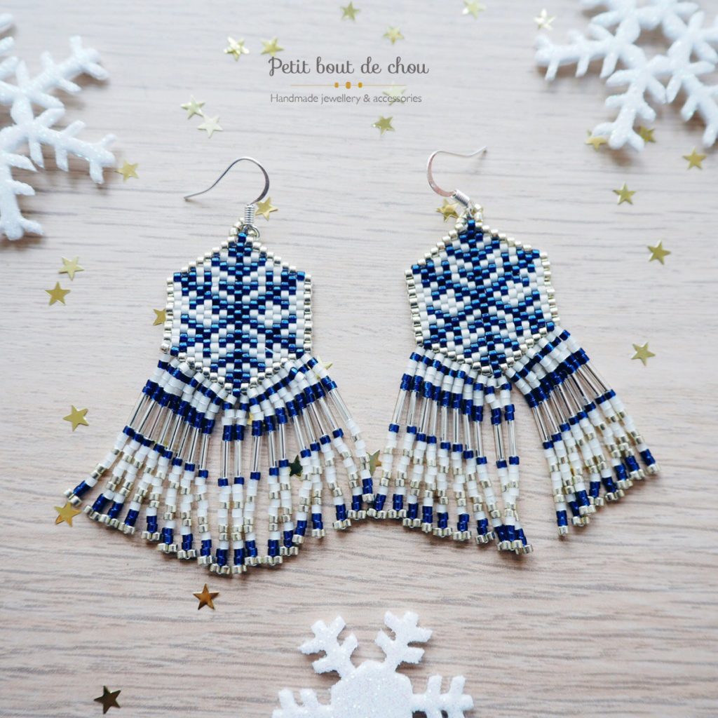 Boucles d'oreilles motif flocon de neige