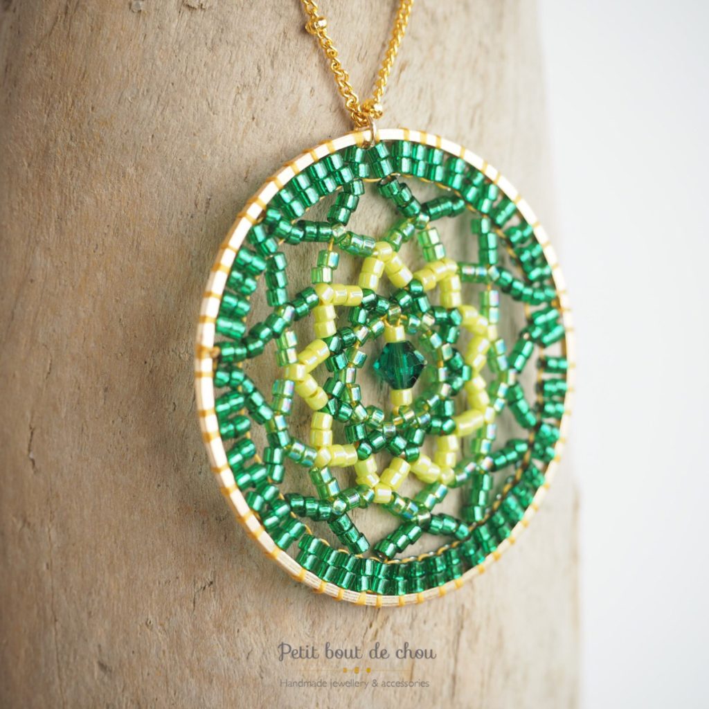 mandala perles miyuki vert