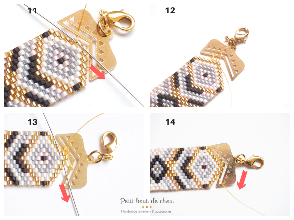 peyote bracelet pose embout fermoir tutoriel 6