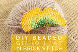 DIY Beaded Ginko Leaf in Brick Stitch