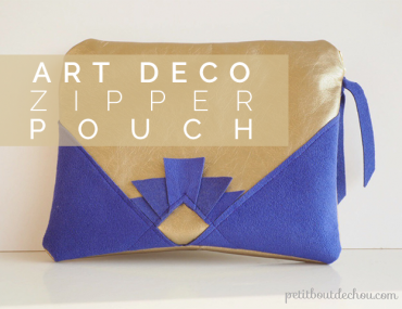 Art deco zipper pouch title