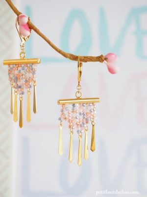 Herringbone stitch earrings