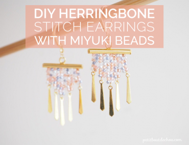 Title herringbone stitch earrings