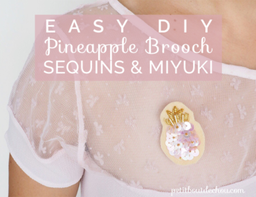 Title pineapple sequins and miyuki brooch