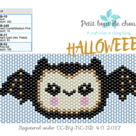 Halloween grille miyuki chauve-souris kawai