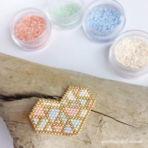 coeur pastel origami tissage miyuki 5