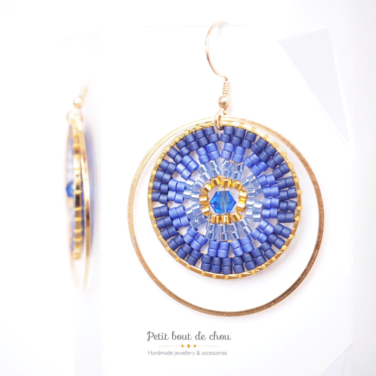 boucles d'oreilles miyuki bleu