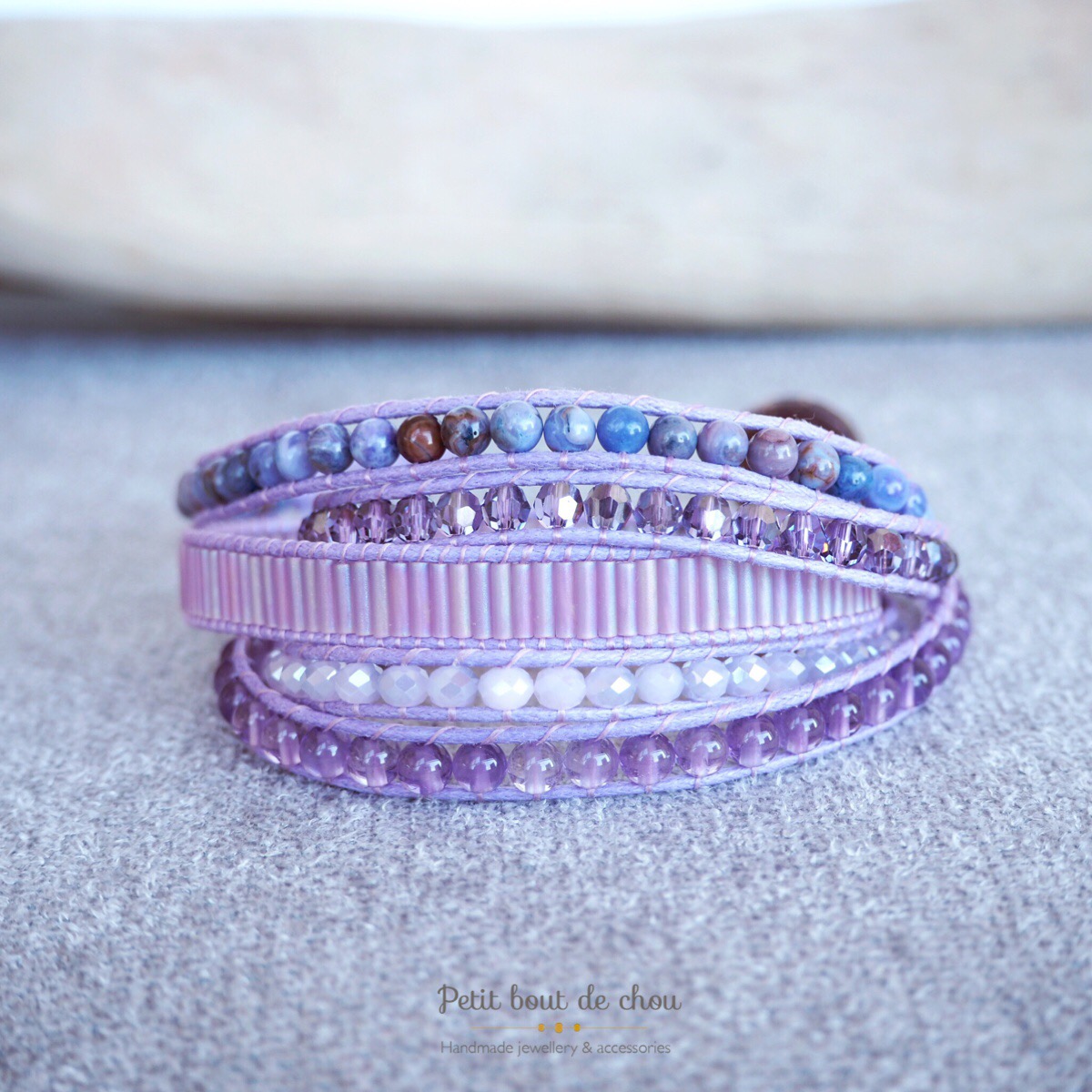 bracelet wrap amethyste