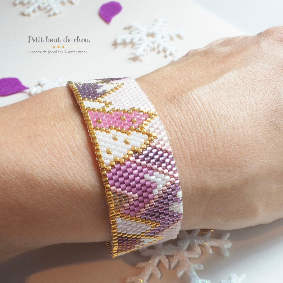 PDF Bead Loom Bracelet Pattern Drops / Beading grid - Petit Bout de Chou