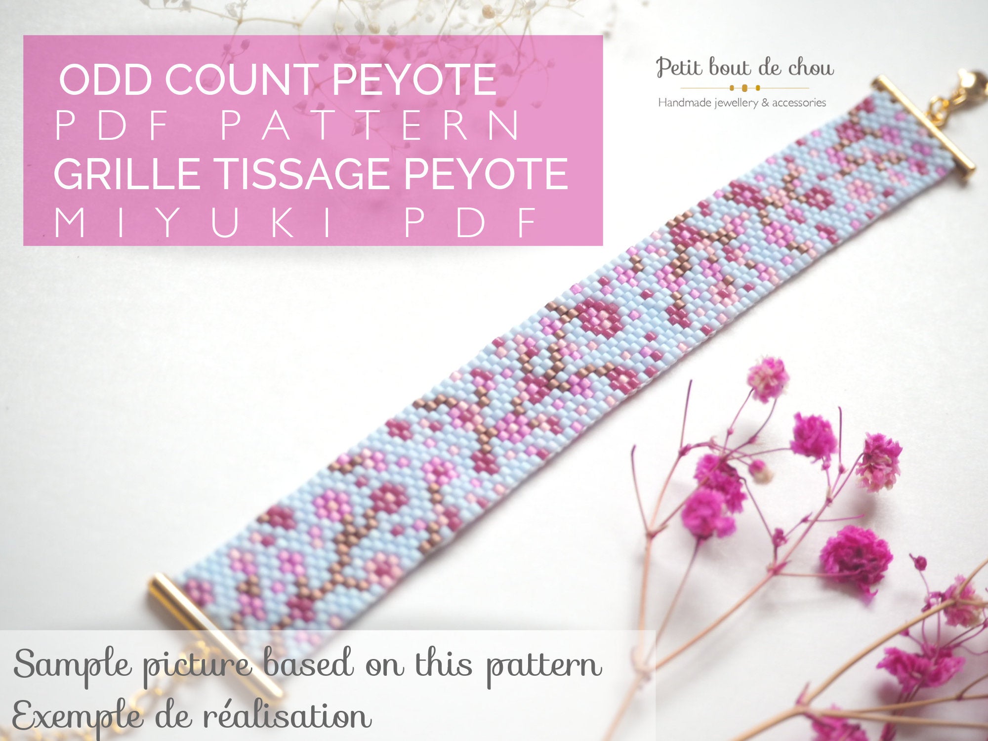 Miyuki Delicas Size 11 Even Count Christmas Plaid Peyote Bracelet