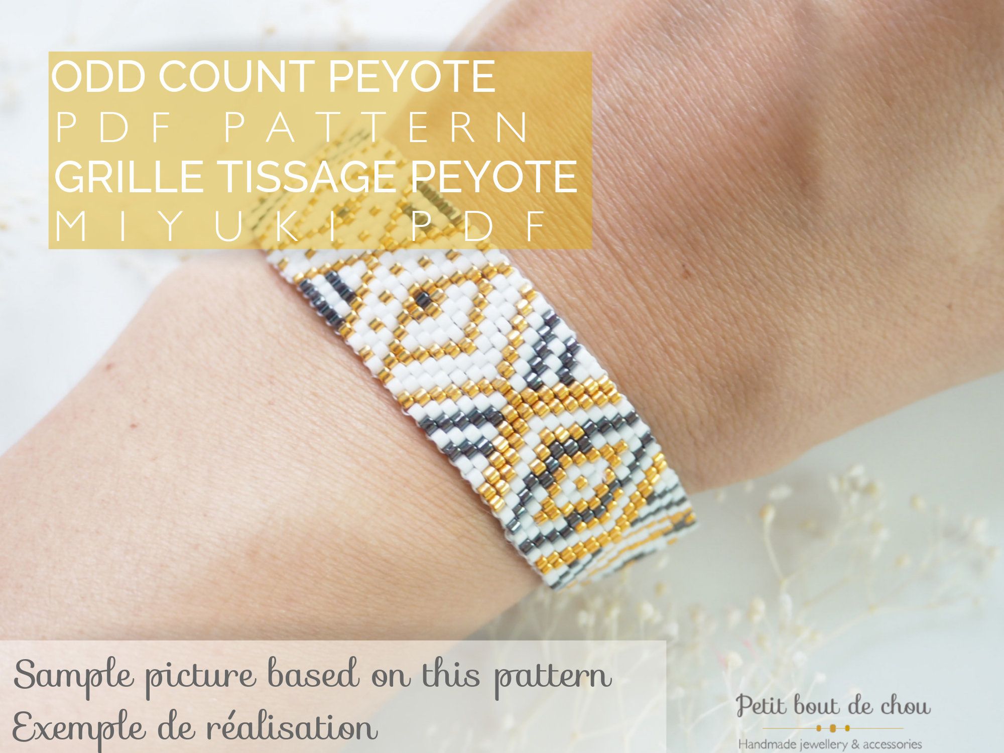 PDF Bead Loom Bracelet Pattern - Japanese Waves - Petit Bout de Chou