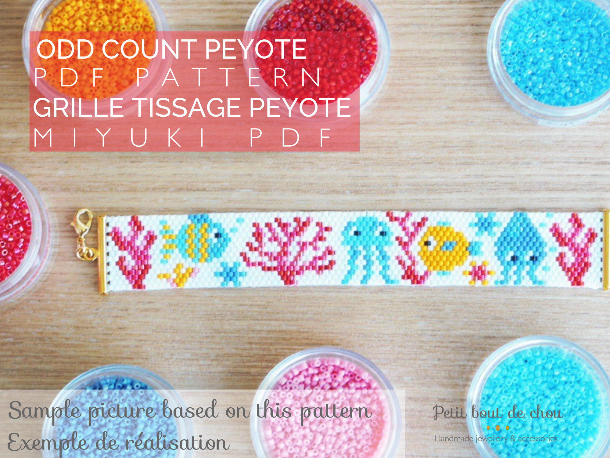Wisteria Tumbling Blocks Peyote Stitch Bracelet Kit