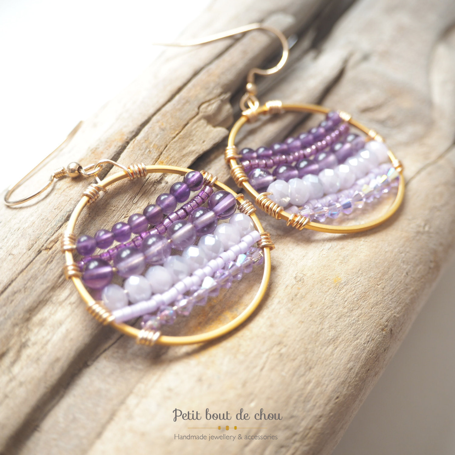 Gemstone /& Wire Earrings