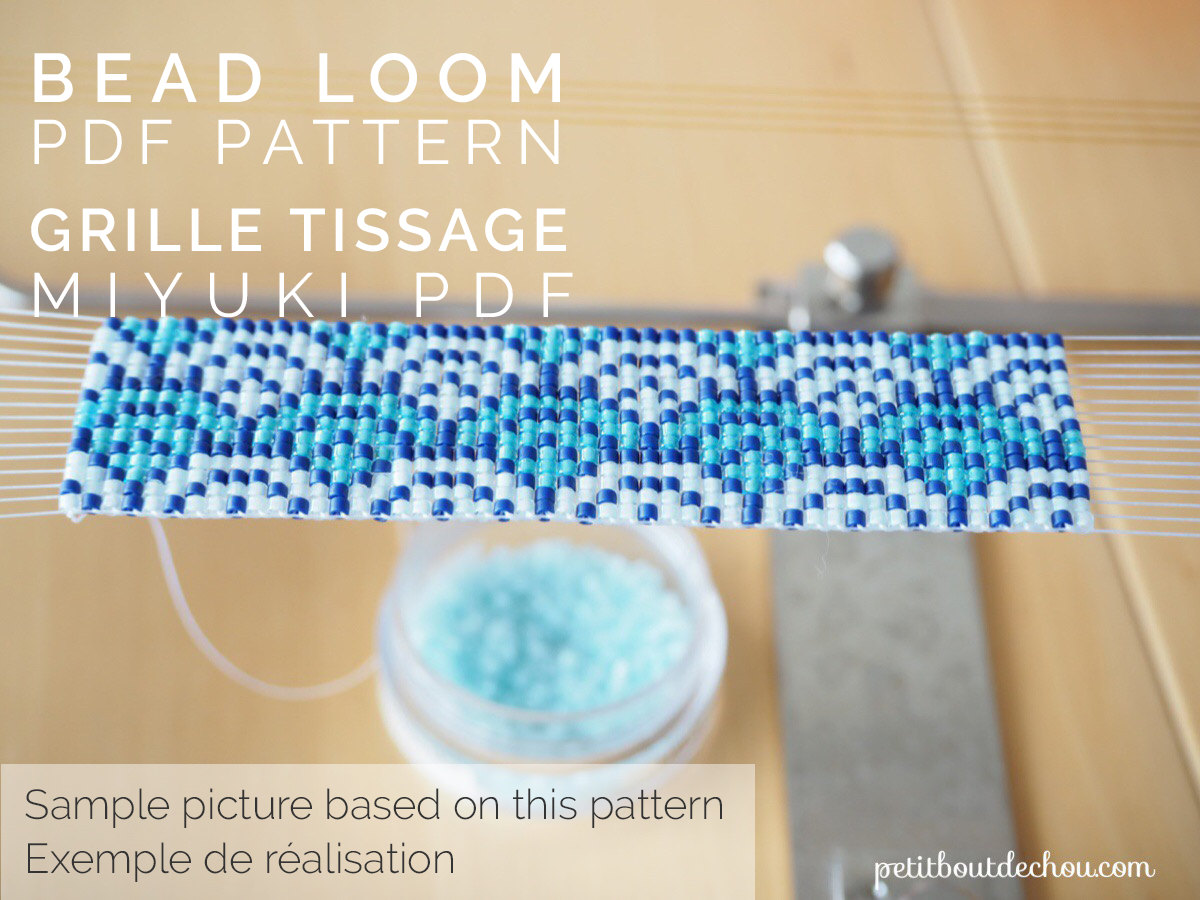 PDF Bead Loom Bracelet Pattern - Japanese Waves - Petit Bout de Chou