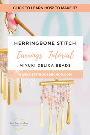 Pin earrings herringbone
